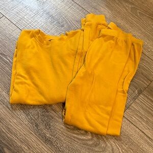 Yellow very soft long sleeve kids pajamas